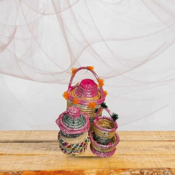 Set of 4 Handmade Traditional Bread Baskets