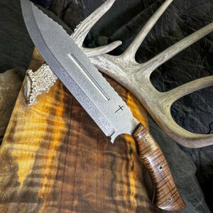 The Bowie Knife, hunting knife, chef knife, hunting knife usa, handmade hunting knife, hunting knife under 100$, best hunting knife, Nitro V steel bowie, koa wood knife, large bowie knife