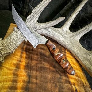 The Trapper Knife, hunting knife, chef knife, hunting knife usa, handmade hunting knife, hunting knife under 100$, best hunting knife, Nitro V knife, koa wood handle knif